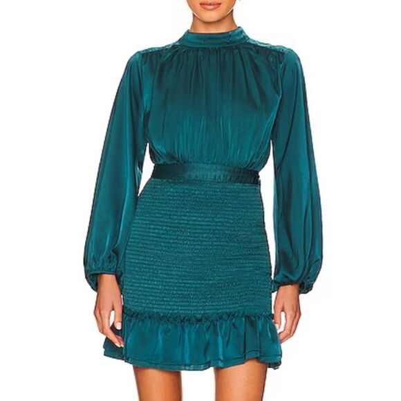 NWT Revolve Line And Dot ELLIOT DRESS Emerald XS - Picture 1 of 15
